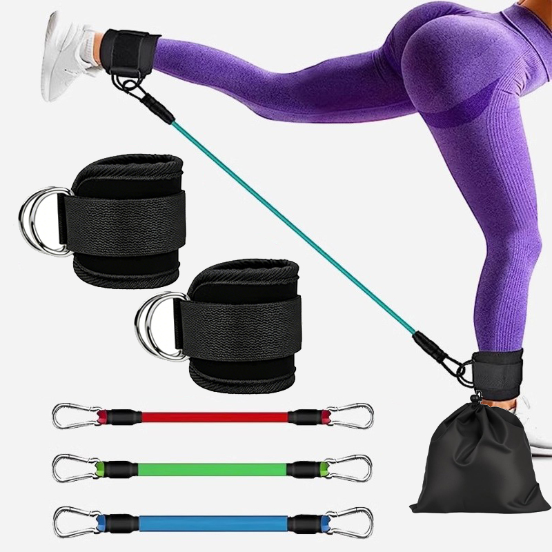 Home Gym Equipment Set - Enkelband Kabelmachine met weerstandsbanden set, verstelbaar,