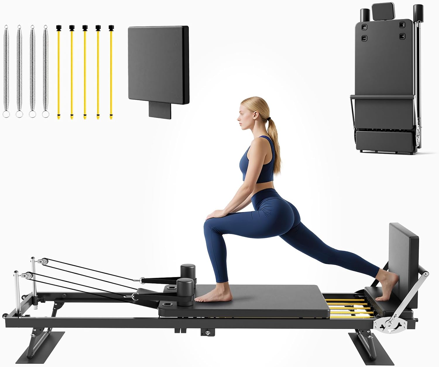 Leg Home Gym Workout - Opvouwbare Pilates Reformer Machine, Fitnessapparatuur voor