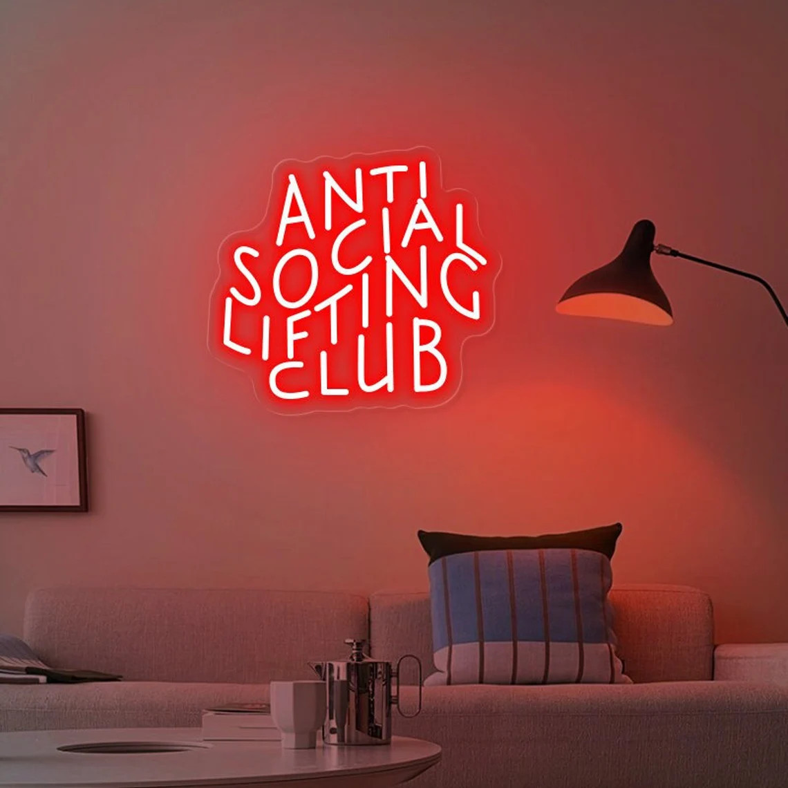 Anti Social Lifting Club Neon  - Home Gym Neon Sign recensie en prijs