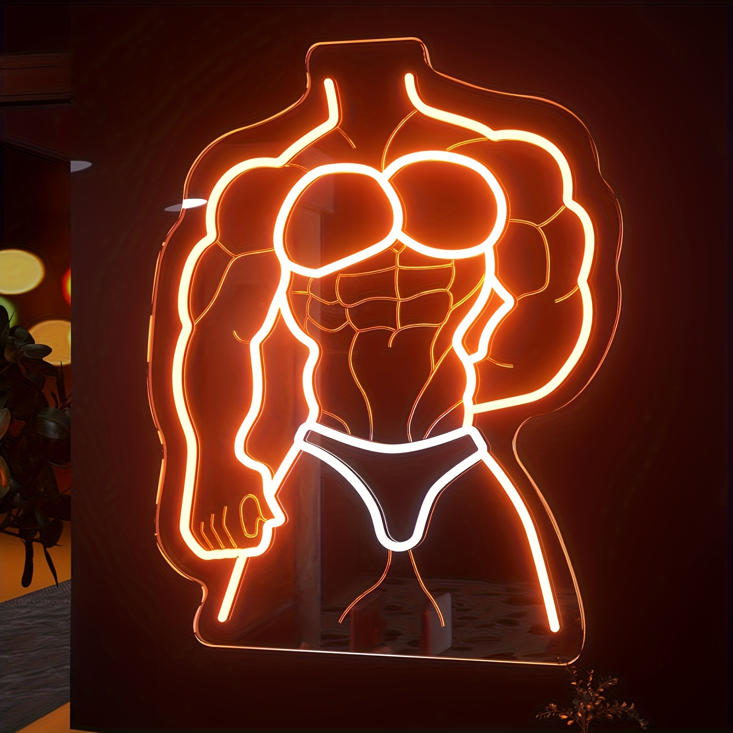 Muscle Man Neon Sign Oranje Wi - Home Gym Neon Sign recensie en prijs