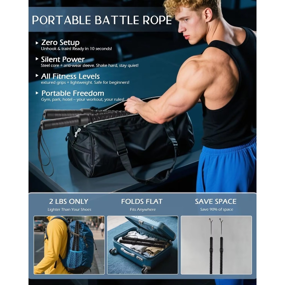Zware, draadloze trainingskoor - Battle Rope Heavy recensie en prijs