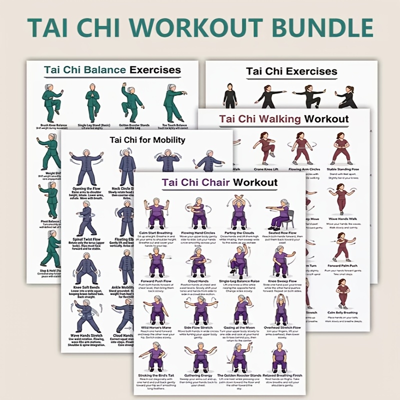 A4-formaat 5 stuks Tai Chi oef - Home Gym Routine recensie en prijs